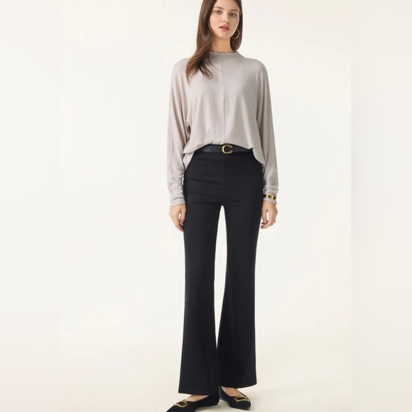 OGL Ponte-De-Roma Slimming Ponte High Rise Pull-on Flared Pants small Black NWT - Picture 3 of 12